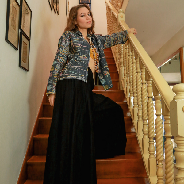 Melodress casual 2025 patchwork long coat