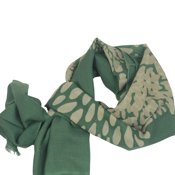 Sarasa 100% Cashmere Long Scarf (Forest Green)