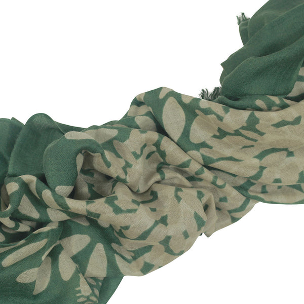Sarasa 100% Cashmere Long Scarf (Forest Green)