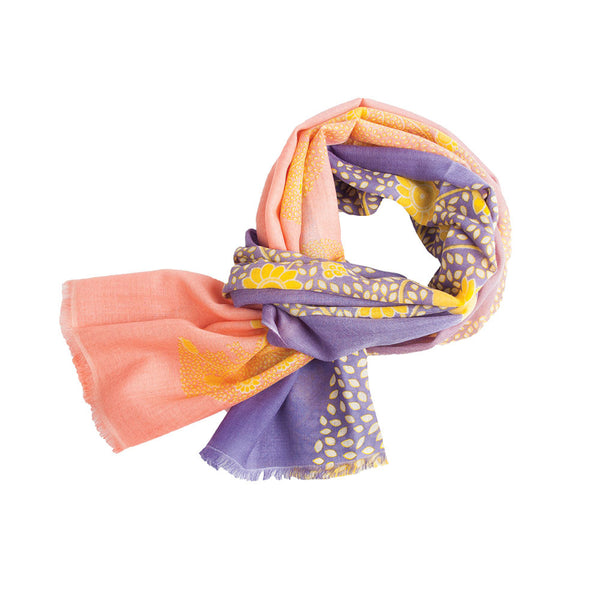 Palampore 100% Cashmere Long Scarf (Pink & Purple)