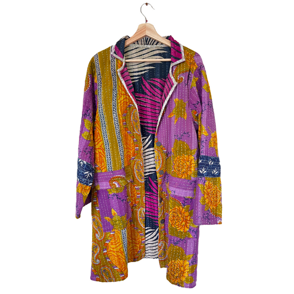 PURPLE AND YELLOW - UPCYCLED PATCHWORK JACKET
