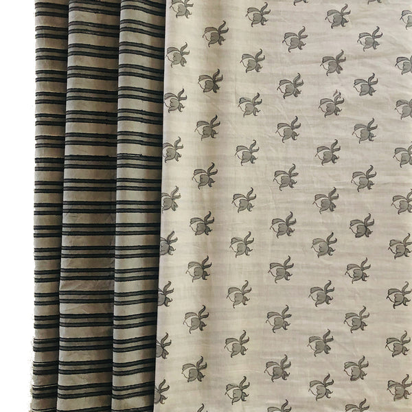 Mix and Match Collection -  Black, Grey and White,  RoseBud and Stripe Runner