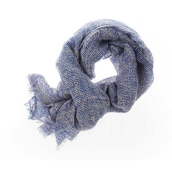 Cashmere Linen Scarf with A Paisley Print. Textured Edgy Contemporary. Unisex.