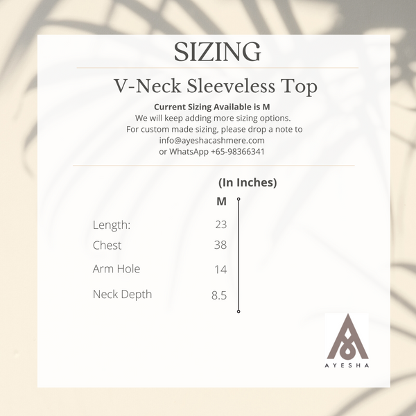V-Neck Sleeveless Top - Ivory Jamdani
