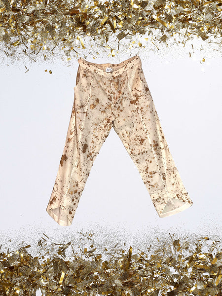 White and Gold Scatter Print - Colette Vagabond Pants