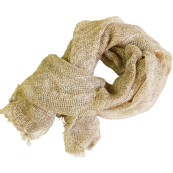 Natural Curiosities 50% Cashmere 50% Linen Long Scarf (Beige)