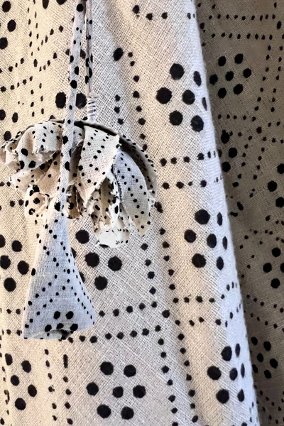 Twyla Backless Strappy Dress with Bralette Top -Monochrome Dots Ajrakh Blockprinted on Khadi