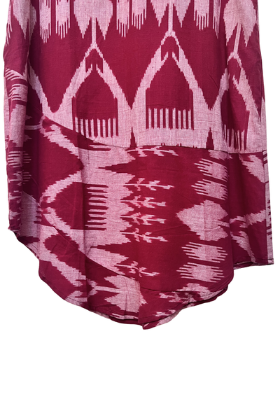 Amrita Freedom Shirt Dress Maroon and Grey Ikat