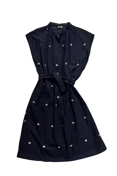 Bella Shift Dress - Black Night White Moon Jamdani