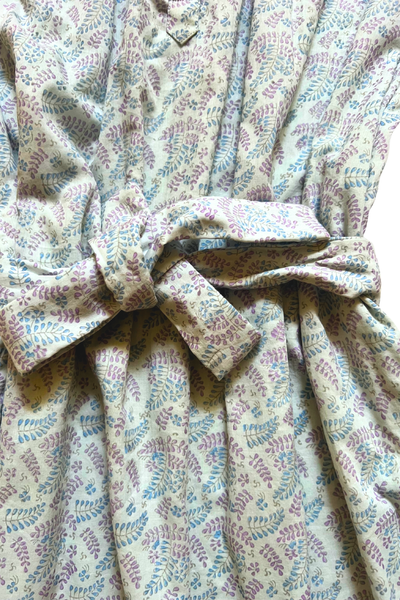 Bella Shift Dress - Light Blue & Purple Floral Blockprint