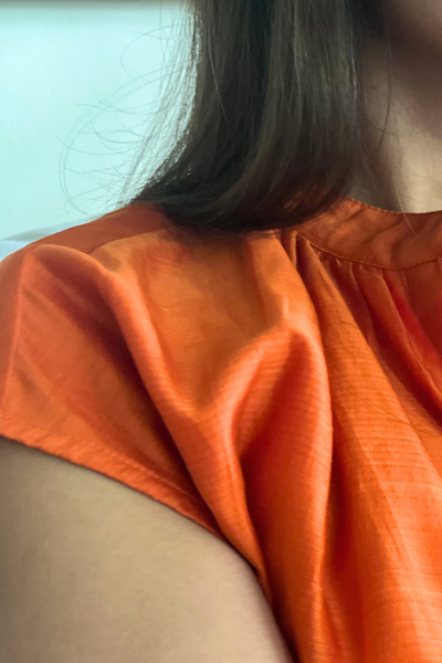 Bella Shift Dress - Flame Orange Chanderi