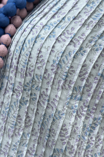 Louisa Pintuck Overlay Dress in Floral Blockprinted Cotton