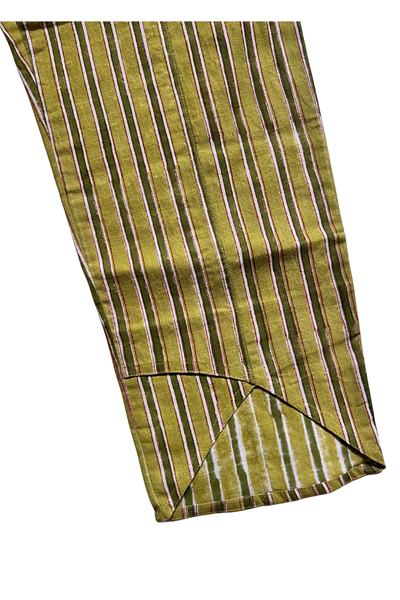 Green Striped Blockprinted- Colette Vagabond Pants