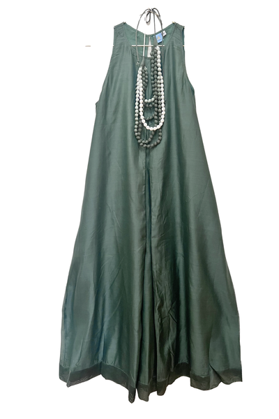 Pandora "Work and Days" A-Line Sage Green Chanderi Dress