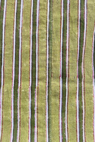 Green Striped Blockprinted- Colette Vagabond Pants