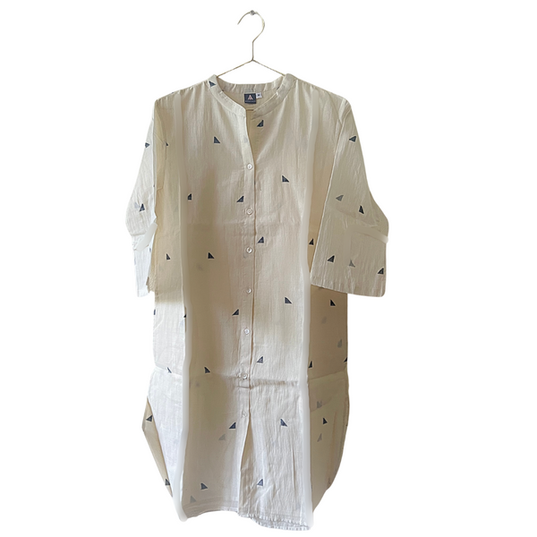 White Jamdani- Colette Shirt Dress