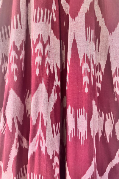 Pandora "Work and Days" Red Ikat Dress with Bead Necklace