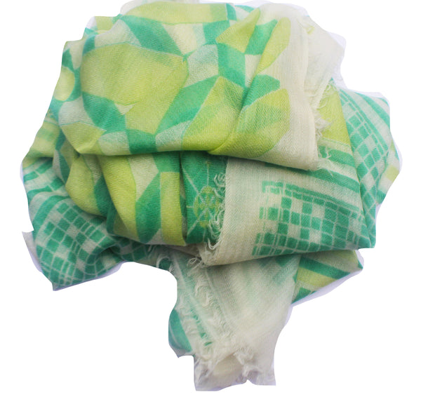 100% Cashmere Scarf by Ayesha - Decogrid Green