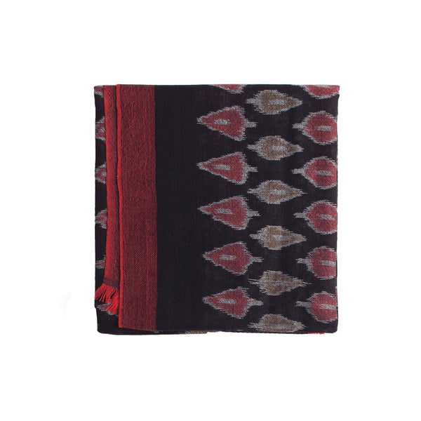 Temple 100% Cashmere Long Scarf (Burgundy)