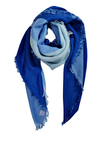 Blue soft cashmere scarf