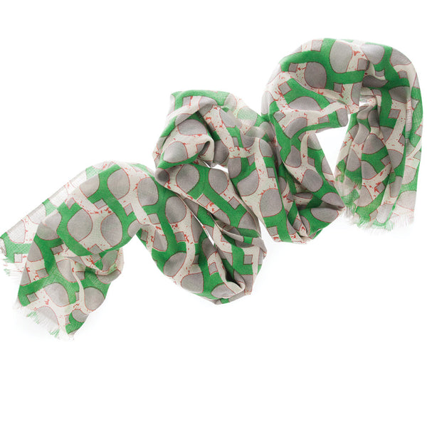 Jaali 100% Cashmere Long Scarf (Green)