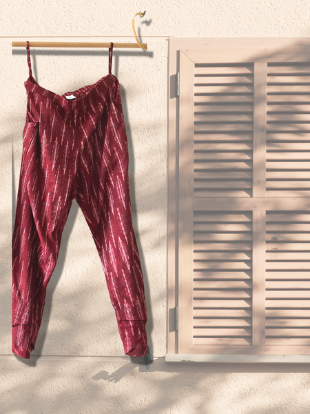 Burgundy Ikat  - Colette Vagabond Pants