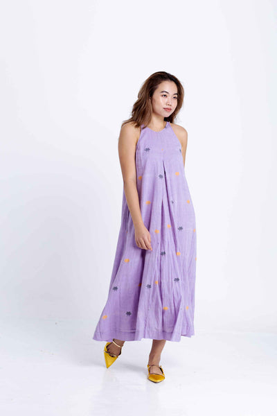 Pandora "Work and Days" Dress -Mauve Jamdani