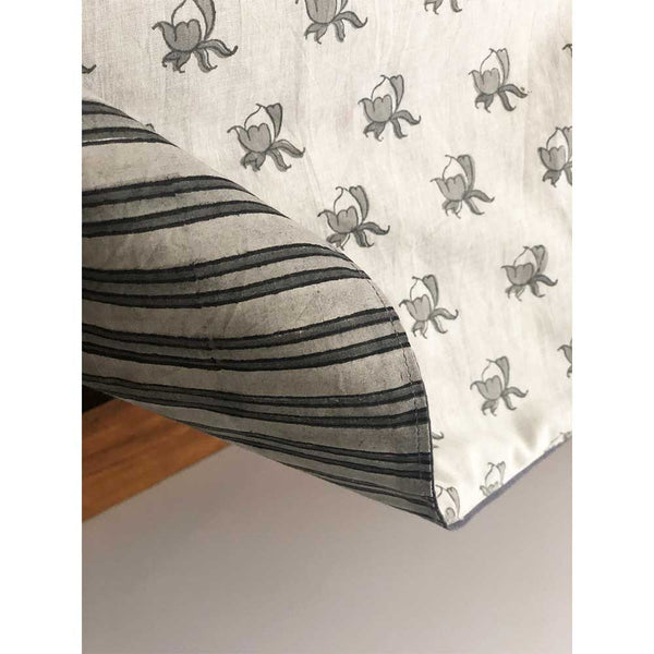 Mix and Match Collection -  Black, Grey and White,  RoseBud and Stripe Runner With Napkins