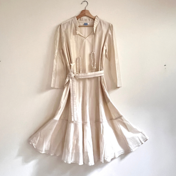 Emily Hope Dress - Ivory in Chanderi