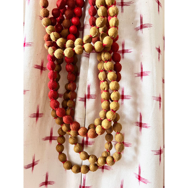 Pandora "Work and Days" Ikat Dress -Cream and Red