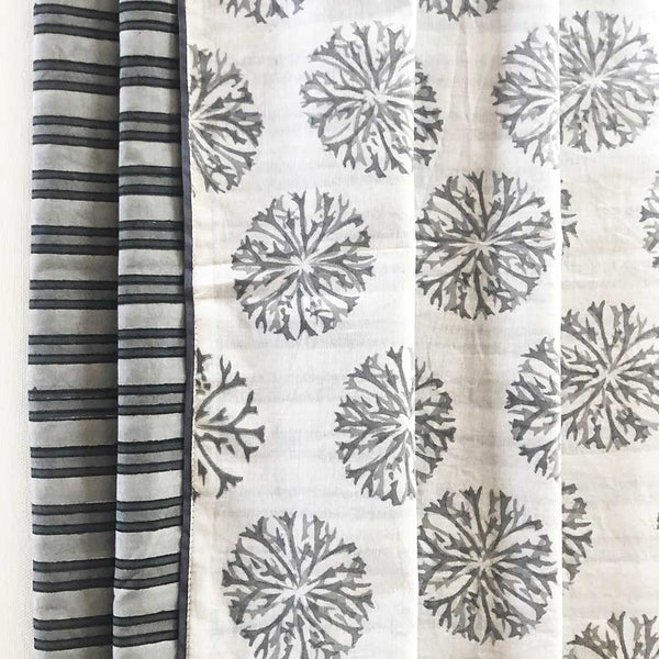 Mix and Match Collection -  Black, Grey and White,  Ixora and Stripe Runner