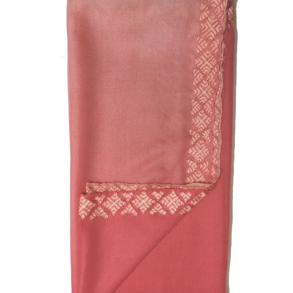 Pink Ombré With Phulkari Embroidery 100% Cashmere no