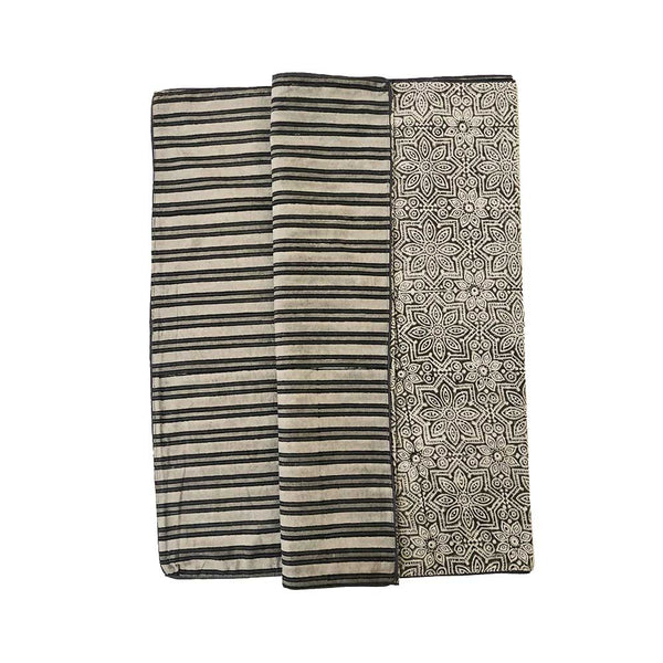 Mix and Match Collection -  Black, Grey and White,  Rangoli and Stripe Runner