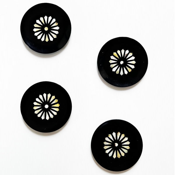 Gift Set - Black Soapstone Coaster with Inlay [Set of 4]