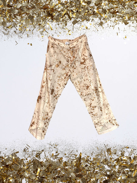 White and Gold Scatter Print - Colette Vagabond Pants